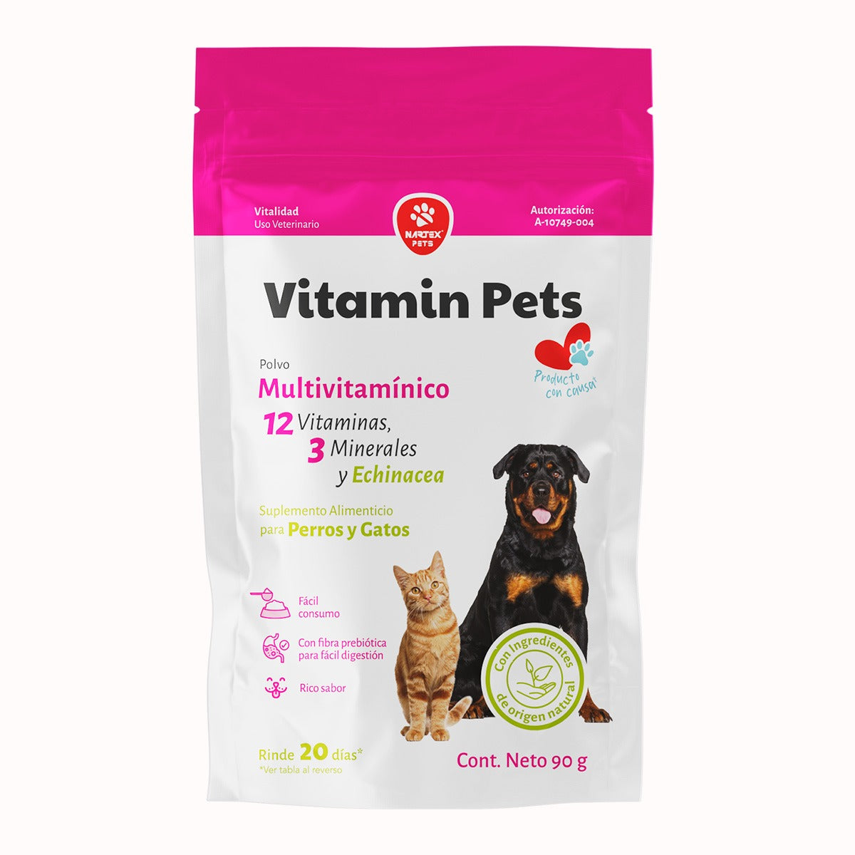 Vitamin Pets: Multivitamínico con Echinacea para la Vitalidad de Perros y Gatos (90g)