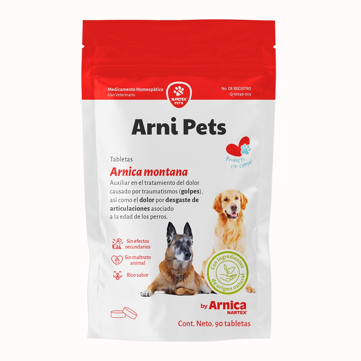 Arni Pets: Tabletas Homeopáticas de Árnica para el Alivio del Dolor en Perros (90 Tabletas)