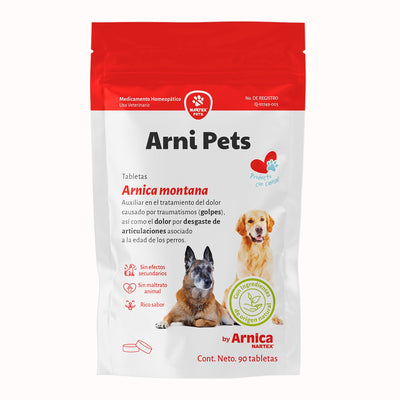 Arni Pets: Tabletas Homeopáticas de Árnica para el Alivio del Dolor en Perros (90 Tabletas)
